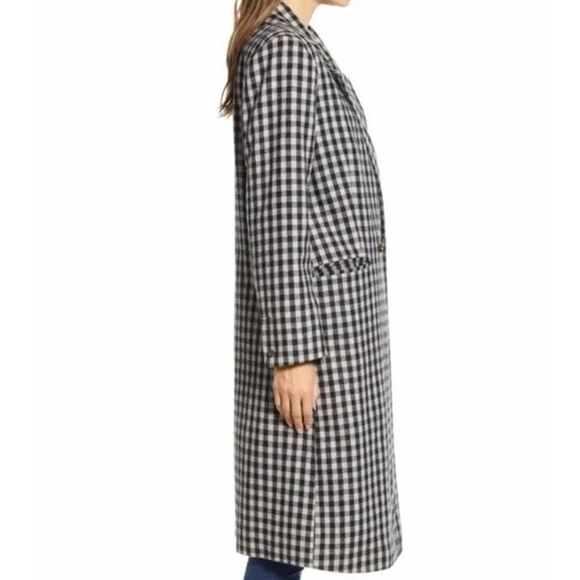 NWT BeachLunchLounge Tyler Plaid Wool Blend Coat Black White Checkered XL/TG🖤🤍 - Picture 4 of 11